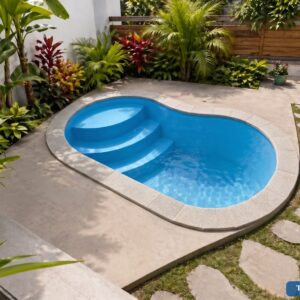 Piscine coque Sirima 3.6x2.15m forme haricot Ti-Coque La Réunion